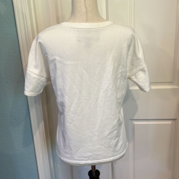 James Coviello white thick T-shirt with crochet front size extra small - Picture 7 of 11